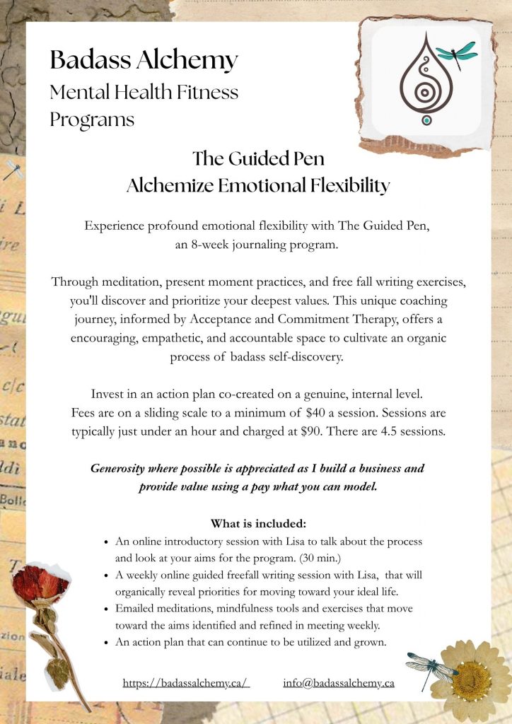 Poster with text and decorative floral.