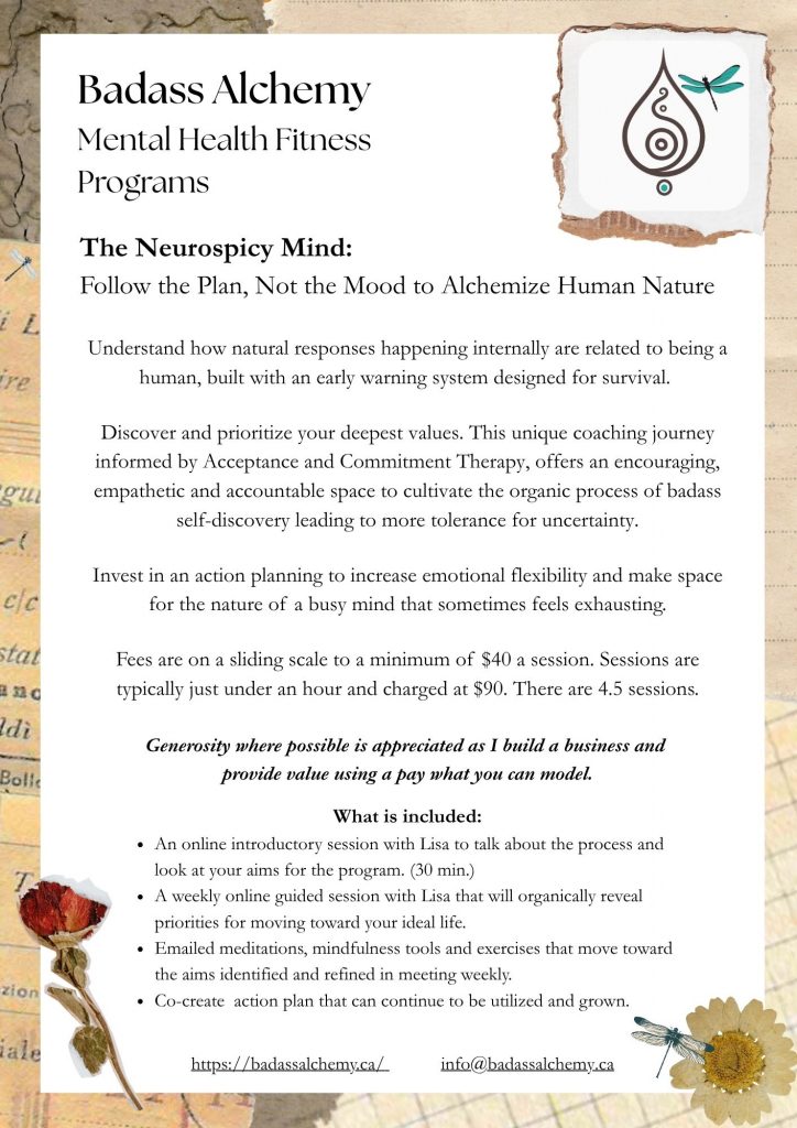 Poster with text and decorative floral.