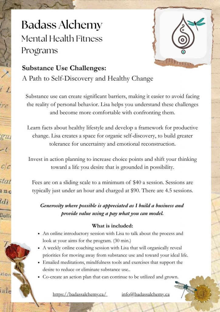 Poster with text and decorative floral.